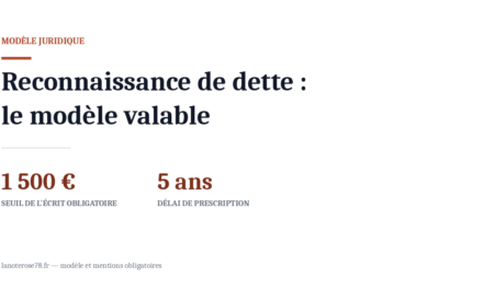 Reconnaissance de dette : le modèle valable juridiquement