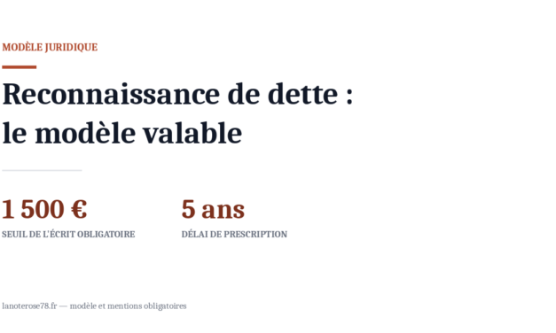 Reconnaissance de dette : le modèle valable juridiquement