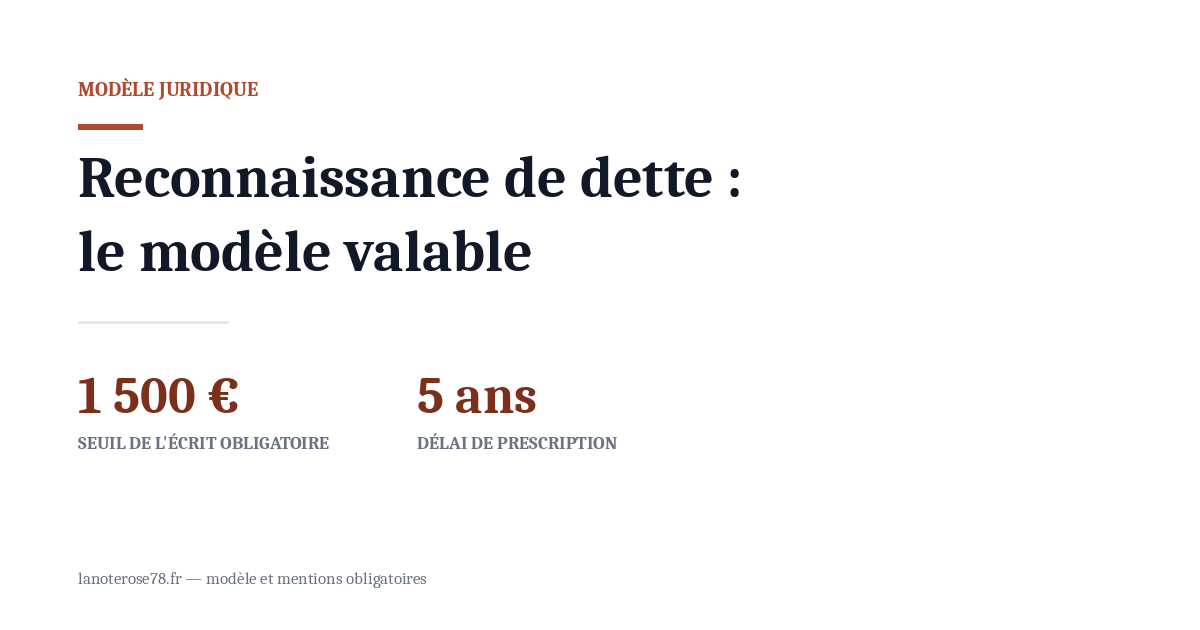 Reconnaissance de dette : le modèle valable juridiquement
